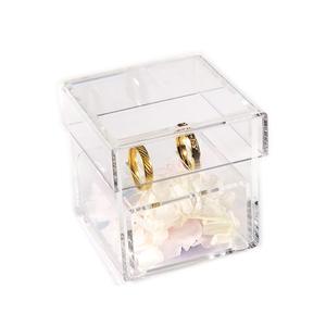 Clear Custom Modern Engagement Wedding Acrylic Ring Bearer Box