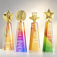 Trofeo de Cristal de Alta Calidad con Logotipo Personalizado, Premio de Cristal Premium Grabado con Láser para Premios Corporativos y Eventos Deportivos