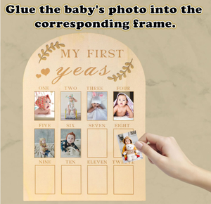 12 mois nouveau-né souvenir cadeau 1er <span class=keywords><strong>anniversaire</strong></span> fille garçon décoration ma première année cadre Photo bois bébé croissance cadre Photo - Product Image 3
