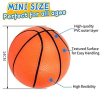 Ballon de basket gonflable en PVC pour enfants de 6 et 9 pouces, jouet de plage, petit ballon de tennis de table coloré, vente en gros