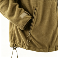 Veste polaire pour homme, couleur beige, entièrement zippée, col montant, avec empiècements hybrides, poches zippées, poignets ajustables, chaude, pour l'extérieur et décontractée
