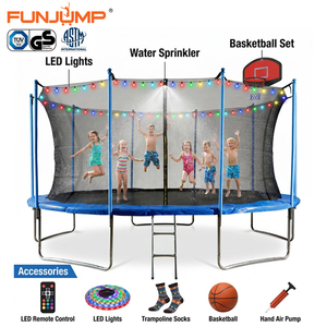 <span class=keywords><strong>Trampoline</strong></span> extérieur de 14 pieds certifié ASTM GS <span class=keywords><strong>pour</strong></span> adultes et enfants avec panier de basket, <span class=keywords><strong>filet</strong></span> de sécurité, échelle et structure robuste - Product Image 1