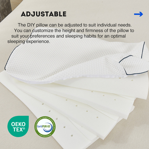 Almohada Cervical Ortopédica Transpirable de 4 Capas con Espuma Viscoelástica Ajustable en Altura y Funda Extraíble - Product Image 3