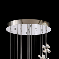 Lustre d'escalier moderne VH LED en cristal en spirale en acier inoxydable, luminaire suspendu en cristal pour villa