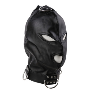 Erotic <strong>Fetish</strong> BDSM Cosplay Hooded <strong>Latex</strong> Mask Open Eyes and Mouth Full Head Covered for Couples - Product Image 2