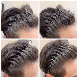 PDANY populaire chaud hommes femmes Multi Style unisexe bandeau de cheveux Simple noir métal ondulé bandeaux Flexible <span class=keywords><strong>peigne</strong></span> Sport <span class=keywords><strong>tête</strong></span> cerceau bande - Product Image 3