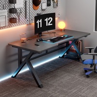 Table de Jeu PC GEDO Ergonomique Courbée Personnalisable, Piètement en Acier Type K, avec Support Unité Centrale