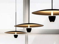 Lampe led suspendue en aluminium, design nordique, noir, rond, moderne, pour chambre à coucher, restaurant, cuisine, bar