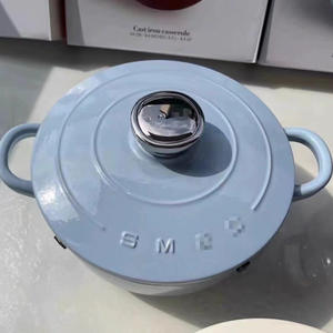 Casserole émaillée rétro de 24 cm avec deux poignées – Compatible gaz et induction - Product Image 2