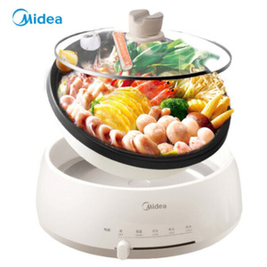 หม้อไฟฟ้ามีเดีย 4 ลิตร ทรงกลม ควบคุมด้วยระบบกลไก ฝาปิดกระจกนิรภัย สำหรับทำอาหารที่บ้าน - Product Image 5