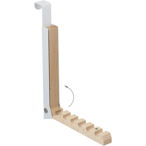 Économiser de l'espace Portable pliant vêtements étendoir métal et bois vêtements manteau support suspendu sur <span class=keywords><strong>porte</strong></span> support suspendu pour voyage d'affaires - Product Image 5