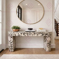 Table console en marbre Calacatta Viola sur mesure avec deux tiroirs en pierre au design moderne pour l'entrée de la maison en marbre