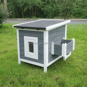 SDCH013 <span class=keywords><strong>บ้าน</strong></span><span class=keywords><strong>สัตว์</strong></span>เลี้ยงไม้กลางแจ้งทันสมัย แบบแข็งแรง ทนทาน พร้อมกระดุม สำหรับแมว กระต่าย หนูตะเภา และสัตว์ขนาดเล็ก - Product Image 4