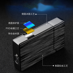오픈 커버 사이드 슬라이드 블루 플레임 토치 라이터 가스 충전식 부탄 라이터 - Product Image 2