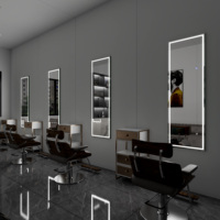 Miroir de salon sur pied grand format avec éclairage LED, gradation progressive, pour coiffure et habillage, pleine longueur