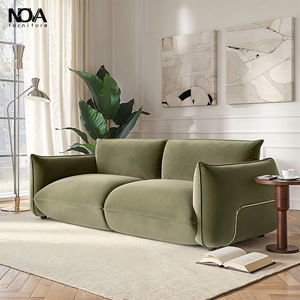 NOVA Grünes Samt-Stoffsofa Kreatives Formdesign Apartment-Zweisitzer Wohnzimmer Gepolstertes Ecksofa Modulares <span class=keywords><strong>Sofa</strong></span> - Product Image 1