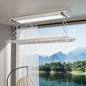 Tendedero telescópico eléctrico ultrafino inteligente con pantalla grande, iluminación LED y control remoto. - Product Image 2