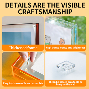 Bán buôn tùy chỉnh A1,A2,A3,A4,A5,4x6,6x8,8x10,11x14 hai mặt trong suốt Acrylic khung ảnh ánh sáng và bóng tối hiển thị đứng - Product Image 3