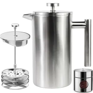 Custom all'ingrosso 600ml Espresso in acciaio inox stampa francese Thermos Pot per il caffè