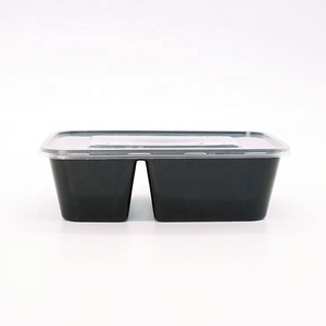 Plastic Disposable Fast Food Container Microwave <strong>Lunch</strong> <strong>Box</strong> Two <strong>Compartment</strong> Food Container - Product Image 4