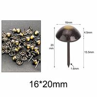 Clous décoratifs ronds à dôme de 16 mm de diamètre et 20 mm de longueur, attaches métalliques pour chaises, canapés, coffres en bois, projets de décoration et rembourrage