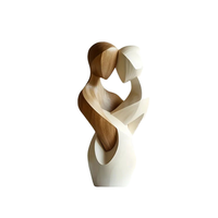 Sculpture de couple en bois 2D moderne et élégante, art abstrait minimaliste pour amoureux, décoration d'espace |   Figurine de couple en bois d'ingénierie, cadeau