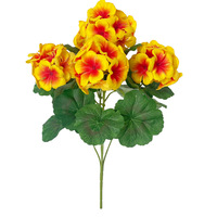 Logo Kustom Bunga Artifisial Petunia Lonceng Kuning 35cm Bahan PE Tahan UV Dekorasi Rumah Luar Ruangan Dalam Ruangan Dapat Digunakan Kembali