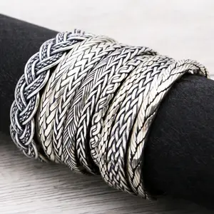 2022 Fashion Bangles & Bracelets Jewelry 925 Sterling Silver Rope Cuff Bracelet Bangle For Women Men