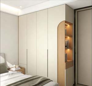 Armoire murale sur mesure avec planche à repasser pliable, miroir intégré et organiseurs de tiroirs pour appartements - Product Image 2