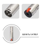 Adaptateur audio verrouillable 1/4 TRS femelle vers XLR mâle 3 broches, convertisseur audio équilibré 6,35 mm pour microphone, console de mixage, amplificateur