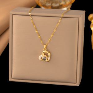 Collana con Proiezione 'Ti <span class=keywords><strong>Amo</strong></span>' in 100 Lingue TD Wholesale, Ciondolo in Acciaio Inox con Memoria d'Amore per Regalo di San Valentino - Product Image 3