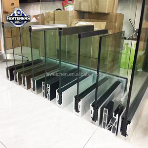 Pince de fixation pour balustrade de balcon en verre sans cadre, en acier inoxydable et alliage d'aluminium, avec canal de fixation, résistante <span class=keywords><strong>à</strong></span> l'eau et <span class=keywords><strong>à</strong></span> la rouille, design moderne - Product Image 1