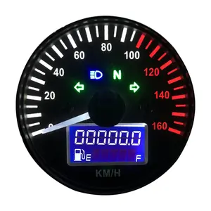 12V motosiklet kilometre saati 0-160 km/saat LED dijital takometre Lcd gösterge göstergesi kilometre sayacı yakıt ölçer göstergesi