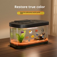 Aquarium de bureau en plastique robuste et écologique, ultra-transparent, haute définition, à coins arrondis, anti-collision, personnalisé