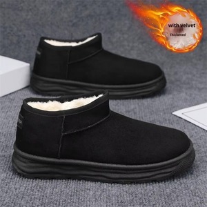 Men's Winter Outdoor Lace-up Anti-Slip Artificial Short Plush <b>Fleece</b>-Lined EVA Midsole Casual Sports Snow <b>Boots</b> Trendy - Product Image 3