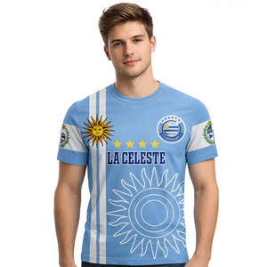 Camiseta Deportiva Informal de Manga Corta para Fanáticos del Fútbol de Uruguay, La Celeste 2026, Camiseta de Entrenamiento Sublimada del Equipo Nacional de Uruguay - Product Image 2