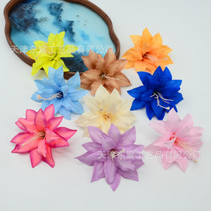 Flor de Lirio Artificial Dongchen Crafts de 13 cm, Flor de Seda para Decoración de Bodas y Hogar, Estilo Pastoral, Material para Tocados - Product Image 4