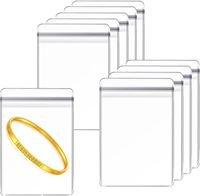 Pochettes transparentes en PVC pour bijoux, bagues, boucles d'oreilles, sacs de rangement anti-ternissement avec fermeture éclair petite pour conserver les bijoux