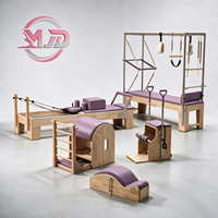 Pack d'équipements de Pilates classiques haut de gamme en chêne : Reformer, Lit Cadillac, Chaise Wunda, Barrel, Correcteur de colonne vertébrale MJD, Garantie 3 ans