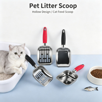 Jusuo – 4 styles de pelle à litière plate en acier inoxydable, outil de nettoyage des déchets pour chat, pelle à sable durable pour chaton et chat