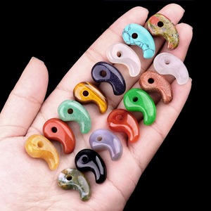 Tinh thể tự nhiên ngọc bích đá mặt dây 22x14mm dấu phẩy hình dạng Yin Yang hạt cho tự làm đồ trang sức làm chữa bệnh Reiki đá quý - Product Image 2