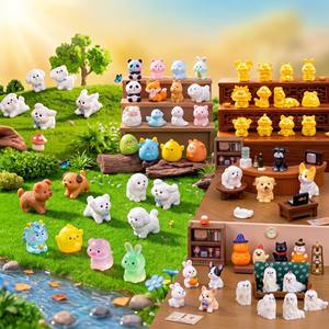 3D Mini Resin Dog Animal Glowing Luminous Figurine Halloween Accessories Miniature Holiday Display <strong>Winter</strong> <strong>Wonderland</strong> Scene <strong>Decor</strong> - Product Image 3