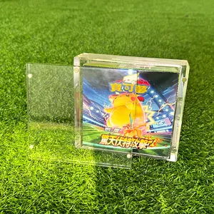 TCG kotak Pokemon Jepang besar, sarung kotak Booster pelindung magnetik 1996 kartu Pokemon Jepang dengan tutup