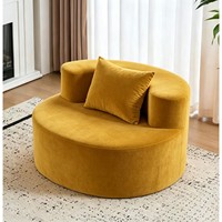Chaise longue surdimensionnée moderne de 55 pouces en chenille, siège profond, dossier ergonomique, accoudoirs carrés, salon, chambre à coucher, beige