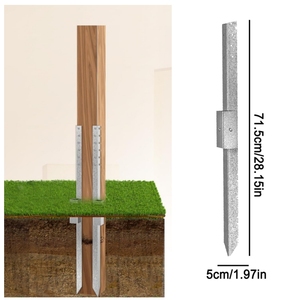 เสารั้วสังกะสี4แพ็คแบบปรับแต่งได้เสายึดสำหรับ<span class=keywords><strong>ซ่อม</strong></span>แซมเสารั้วไม้ที่เอียง/หัก - Product Image 3