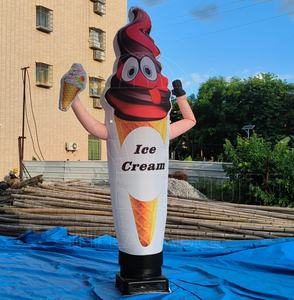Factpory venta personalizada helado y cono <span class=keywords><strong>de</strong></span> nieve bailarina <span class=keywords><strong>de</strong></span> aire inflable con signo <span class=keywords><strong>de</strong></span> flecha - Product Image 1