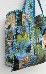 Bolso Tote Acolchado de Algodón, Hecho a Mano, con Estampado Tradicional Indio, para Viajes, Compras, Bolso de Hombro - Product Image 4