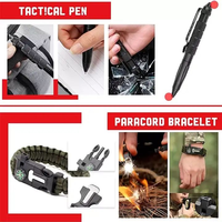 Kit de survie à outils multiples pour l'extérieur 17 en 1 Accessoires de camping Équipement de survie