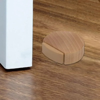 Butée de porte cylindrique en bois à poser au sol, pare-chocs en TPR, butée de porte en bois pour la protection des meubles, silencieux, bloc silencieux