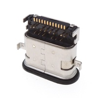 Conector USB impermeable Conector USB tipo C hembra SMD DIP de 24 pines con orificios de montaje